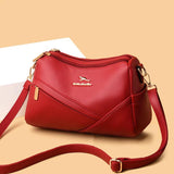 Women Shoulder Bags Soft PU Leather Classic Messenger Bag Geometric Crossbody