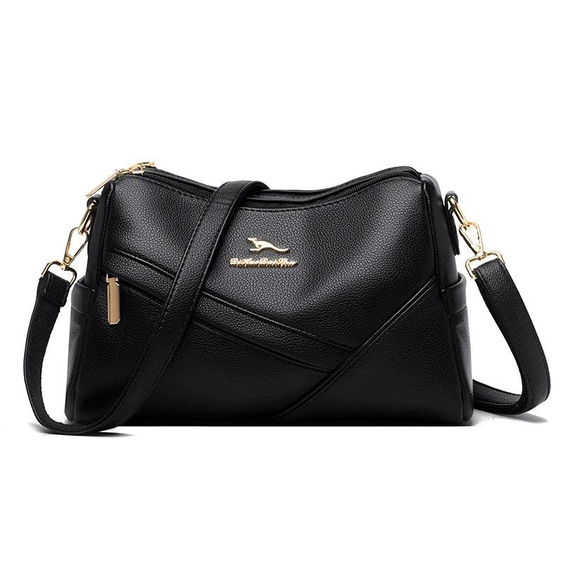 Women Shoulder Bags Soft PU Leather Classic Messenger Bag Geometric Crossbody