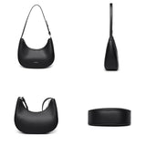 Half Moon Underarm Bags Soft Leather Women Handbag Fit Working Party