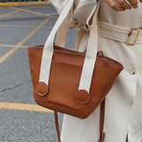 Vintage Brown Shoulder Bags Women's Lady Handbag Casual Pu Leather Tote Bag