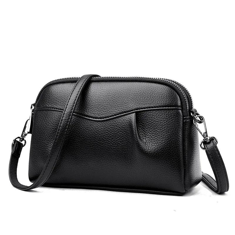 Soft Leather Women Shoulder Bag Handbags Ruched Crossbody Bags Bolso Mujer