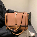 Vintage Nubuck PU Leather Square Messenger Bag Handbags and Purses