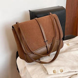 Vintage Nubuck PU Leather Square Messenger Bag Handbags and Purses