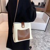 Women Bucket Bag Casual Lady Handbag High Pu Leather Crossbody Bags