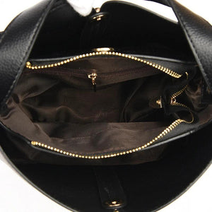 Soft Leather Bucket Tote Bag for Women