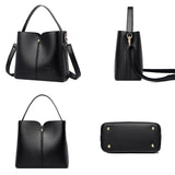 Soft Leather Bucket Tote Bag for Women
