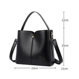 Soft Leather Bucket Tote Bag for Women