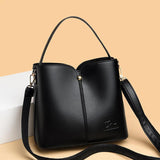 Soft Leather Bucket Tote Bag for Women