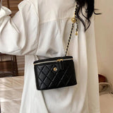 Women's Bucket Chain Shoulder Bag PU Leather Messenger Bag