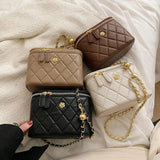 Women's Bucket Chain Shoulder Bag PU Leather Messenger Bag