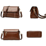 Vintage Brown Shoulder Bags Women Crossbody Bag Lady Sling Thread Flap Handbag