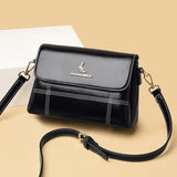 Vintage Brown Shoulder Bags Women Crossbody Bag Lady Sling Thread Flap Handbag