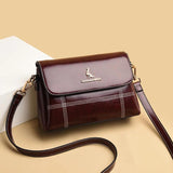 Vintage Brown Shoulder Bags Women Crossbody Bag Lady Sling Thread Flap Handbag