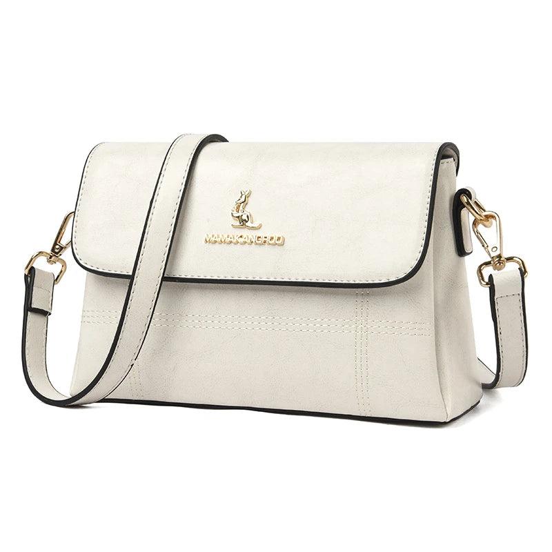 Vintage Brown Shoulder Bags Women Crossbody Bag Lady Sling Thread Flap Handbag