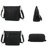 2 Straps PU Leather Shoulder Bags for Women Bucket Tassel Soild Women Messenger