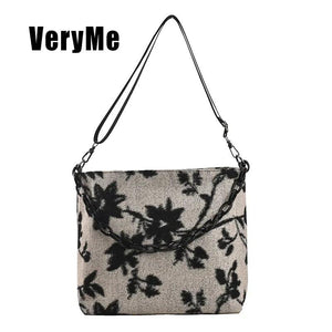 Women's Wide Strap Winter Handbag