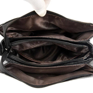 Vintage Soft Leather Crossbody Bag Small Handbag Square Shoulder Messenger Purse