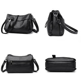 Vintage Soft Leather Crossbody Bag Small Handbag Square Shoulder Messenger Purse