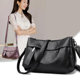 Vintage Soft Leather Crossbody Bag Small Handbag Square Shoulder Messenger Purse
