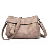 Vintage Soft Leather Crossbody Bag Small Handbag Square Shoulder Messenger Purse