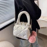 Women's Embroidered Chain Crossbody Tote Shoulder Bag