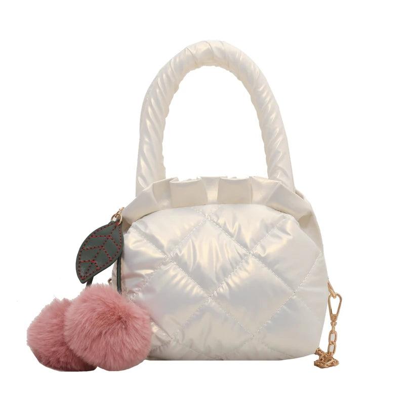 Women's Embroidered Chain Crossbody Tote Shoulder Bag