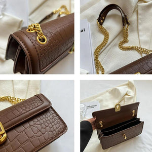 Rectangular Crocodile Shoulder Bag Spring Handbag