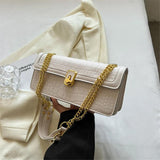 Rectangular Crocodile Shoulder Bag Spring Handbag