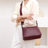 Women's Leather Shoulder Crossbody Bags Large Capacity Messenger Bag