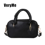 Solid PU Shoulder Bag Portable Small Square Bag