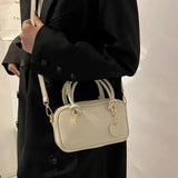 Solid PU Shoulder Bag Portable Small Square Bag
