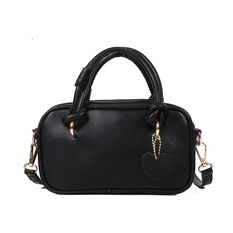Solid PU Shoulder Bag Portable Small Square Bag