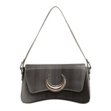 Women Leather Armpit Bag Chain Crossbody Handbag Arc Bag