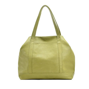 Women Large Capacity Shopping Bag Soft Leather Shoulder Bag