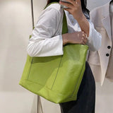 Women Large Capacity Shopping Bag Soft Leather Shoulder Bag