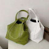 Women Large Capacity Shopping Bag Soft Leather Shoulder Bag
