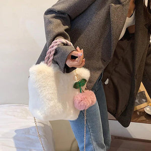 Autumn Winter Plush Bag Messenger Bag Lovely Handbag