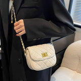 Winter Chain Crossbody Saddle Bag for Women