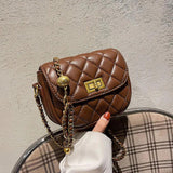 Winter Chain Crossbody Saddle Bag for Women