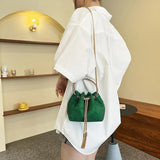 Round Handle Rhinestone Bucket Bag for Women