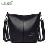 Women's Large Capacity Bucket Bag PU Leather Shoulder Bag