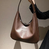 Women's Casual Large Capacity Shopper Shoulder Bag Solid Letter Print Tote Bag