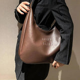 Women's Casual Large Capacity Shopper Shoulder Bag Solid Letter Print Tote Bag