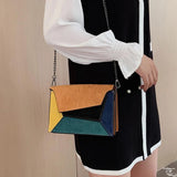 Small Panelled Shoulder Bag for Women Chains Crossbody Handbag