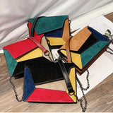 Small Panelled Shoulder Bag for Women Chains Crossbody Handbag