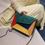 Small Panelled Shoulder Bag for Women Chains Crossbody Handbag