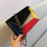 Small Panelled Shoulder Bag for Women Chains Crossbody Handbag