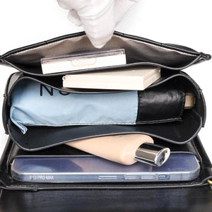 Cowhide Wide Strap Shoulder Bags for Women Chain Messenger Crossbody Bags