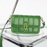 Cowhide Wide Strap Shoulder Bags for Women Chain Messenger Crossbody Bags