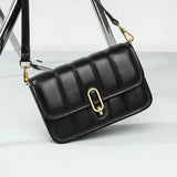 Cowhide Wide Strap Shoulder Bags for Women Chain Messenger Crossbody Bags